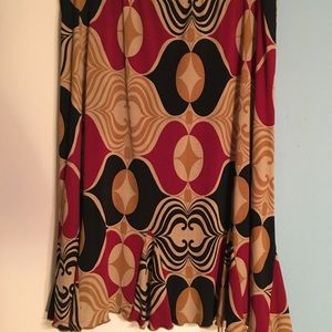 Molly & Maxx petite L skirt, red, tan, black